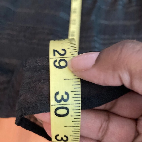 George Simonton Says Shirt Womens Sz M Black Sheer Lace Pleated Button Tunic - Picture 6 of 7